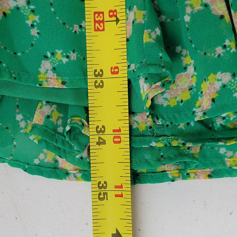 Lauren Conrad Mini Dress Women's 10 Green Floral Preppy Sundress Fairy Cottage - Picture 9 of 9